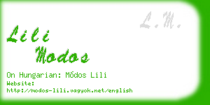 lili modos business card