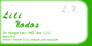 lili modos business card